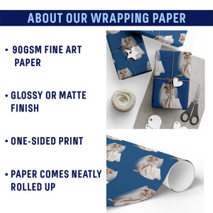 Funny Halloween Ghost Cat Meme Wrapping Paper Roll TS10 Print Your Wear