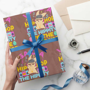 Funny Hip Hop Hippity Easter Bunny Wrapping Paper Roll TS10 Mocha Print Your Wear
