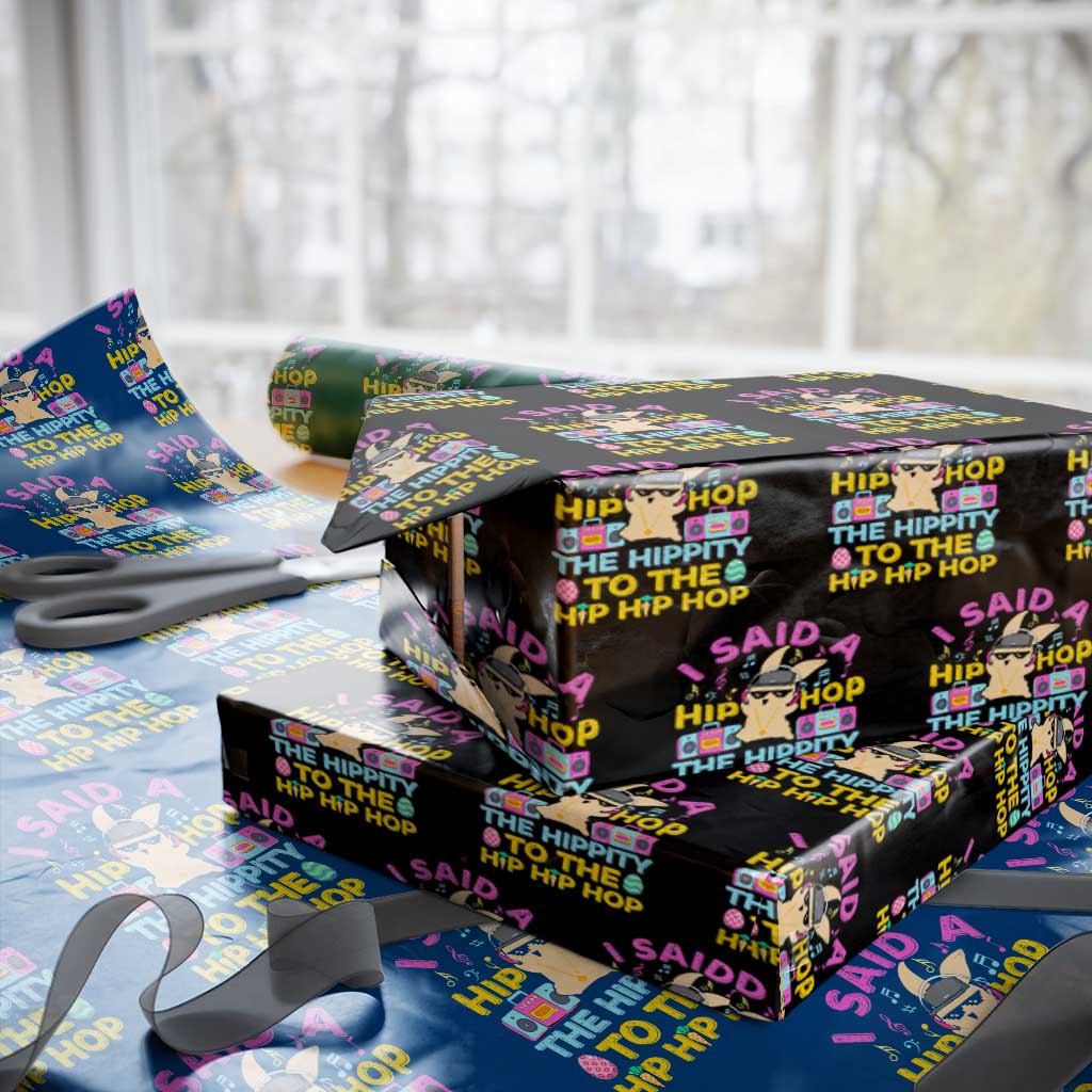 Funny Hip Hop Hippity Easter Bunny Wrapping Paper Roll TS10 Black Print Your Wear