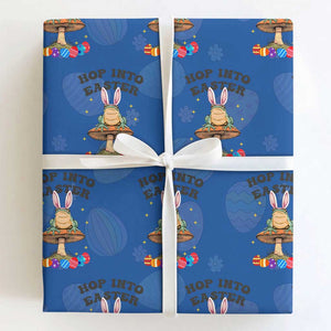 Funny Hop Into Easter Wrapping Paper Roll Easter Day Frog Bunny Egg TS11 Royal Blue Print Your Wear