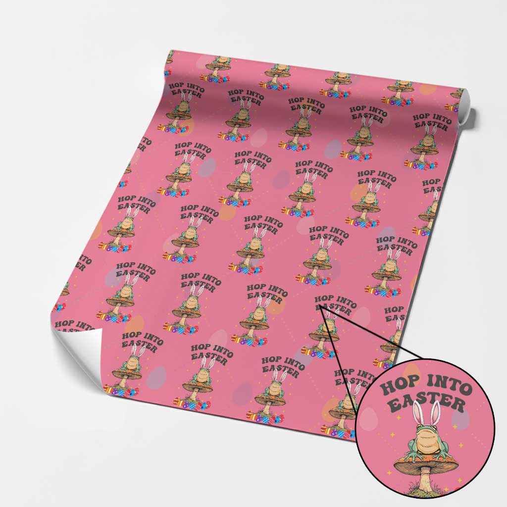 Funny Hop Into Easter Wrapping Paper Roll Easter Day Frog Bunny Egg TS11 Pink Print Your Wear