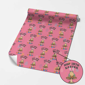 Funny Hop Into Easter Wrapping Paper Roll Easter Day Frog Bunny Egg TS11 Pink Print Your Wear