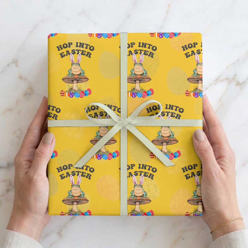 Funny Hop Into Easter Wrapping Paper Roll Easter Day Frog Bunny Egg TS11 Yellow Print Your Wear
