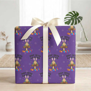 Funny Hop Into Easter Wrapping Paper Roll Easter Day Frog Bunny Egg TS11 Purple Print Your Wear