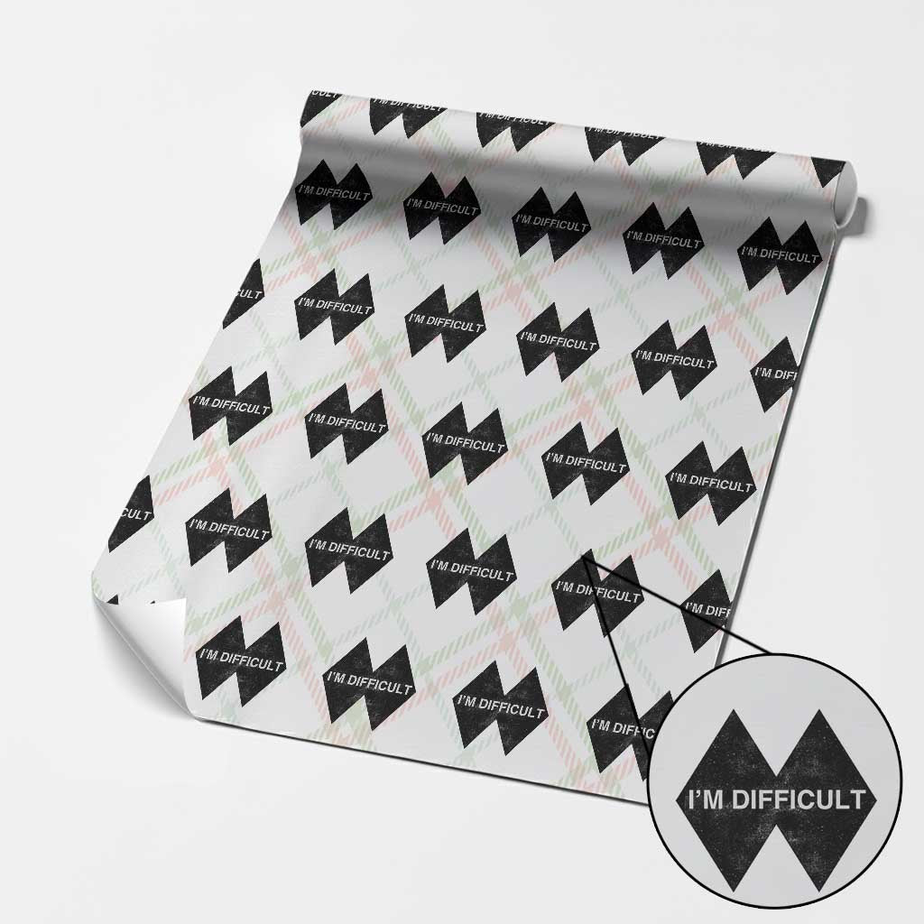 Funny I Am Difficult Double Black Diamond Ski Snowboard Wrapping Paper Roll TS11 Christmas Plaid Print Your Wear