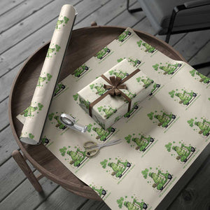 Funny Irish Frog Off To Commit Foolery Wrapping Paper Roll St Patricks Day Gift TS12 Beige Print Your Wear