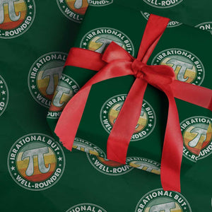 Funny Irrational But Well Rounded Pi Day Wrapping Paper Roll TS11 Green Print Your Wear