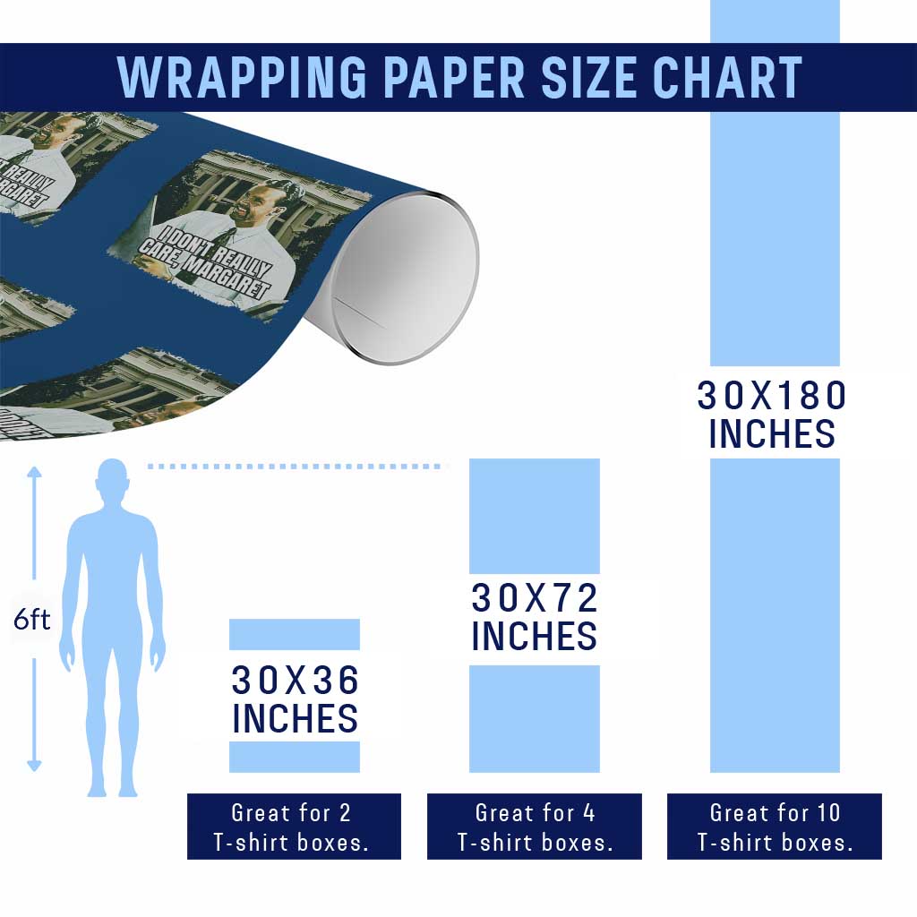 Funny JD Vance Interview Meme Wrapping Paper Roll I Don't Really Care Margaret TS02 Print Your Wear