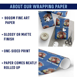 Funny Jesus Easter Wrapping Paper Roll Guess Who's Back? Back Again Easter TS14 Print Your Wear
