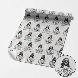 Funny Jesus Meme Wrapping Paper Roll I Am Telling Dad TS14 Christmas Plaid Print Your Wear