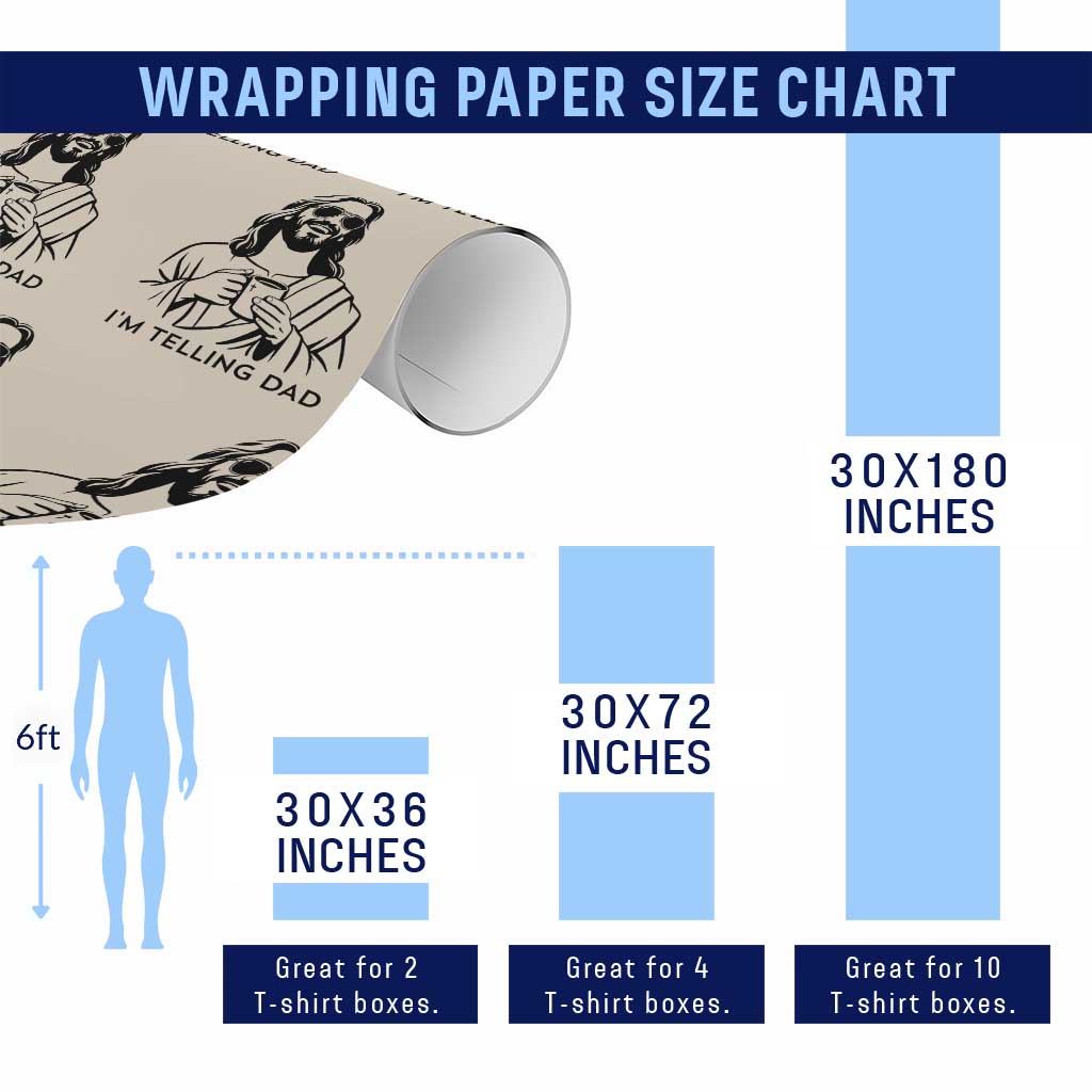 Funny Jesus Meme Wrapping Paper Roll I Am Telling Dad TS14 Print Your Wear
