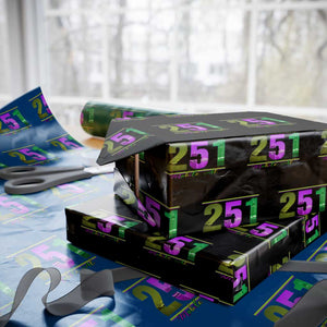 Funny Mardi Gras In Mobile Alabama 251 Wrapping Paper Roll Skyline Area Code TS11 Black Print Your Wear