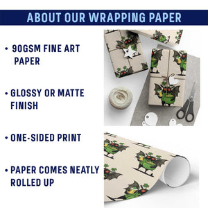 Funny Mothman Wrapping Paper Roll St Patricks Day Cryptid Gift TS12 Print Your Wear
