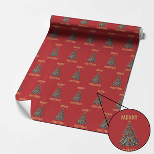 Funny Native American Eagle Feather Christmas Tree Wrapping Paper Roll TS11 Red Print Your Wear