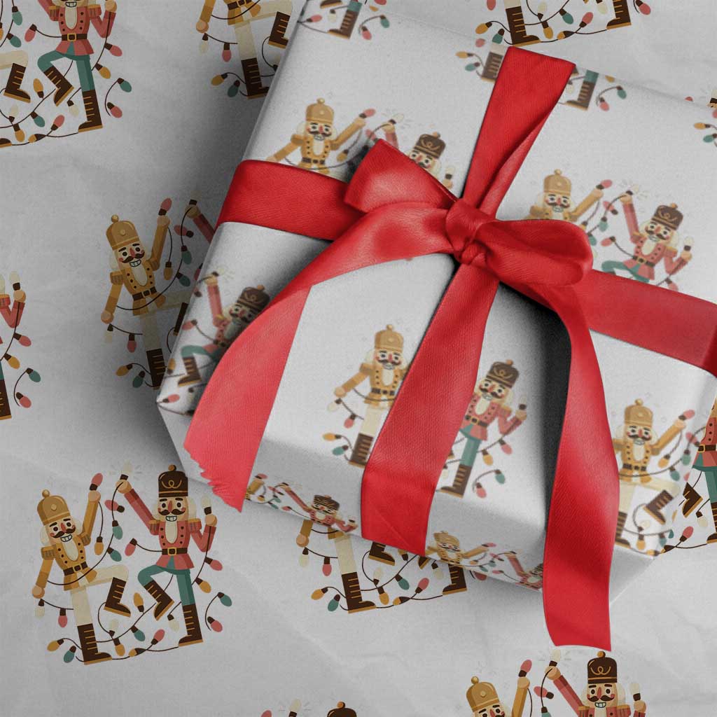 Funny Nutcracker Christmas Wrapping Paper Roll Let Us Get Crackin TS14 White Print Your Wear