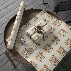 Funny Nutcracker Christmas Wrapping Paper Roll Let Us Get Crackin TS14 Beige Print Your Wear