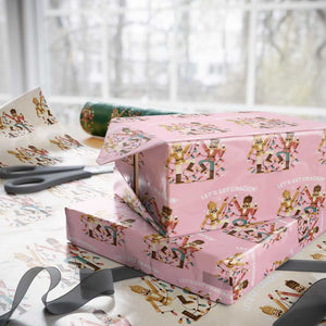 Funny Nutcracker Christmas Wrapping Paper Roll Let Us Get Crackin TS14 Light Pink Print Your Wear
