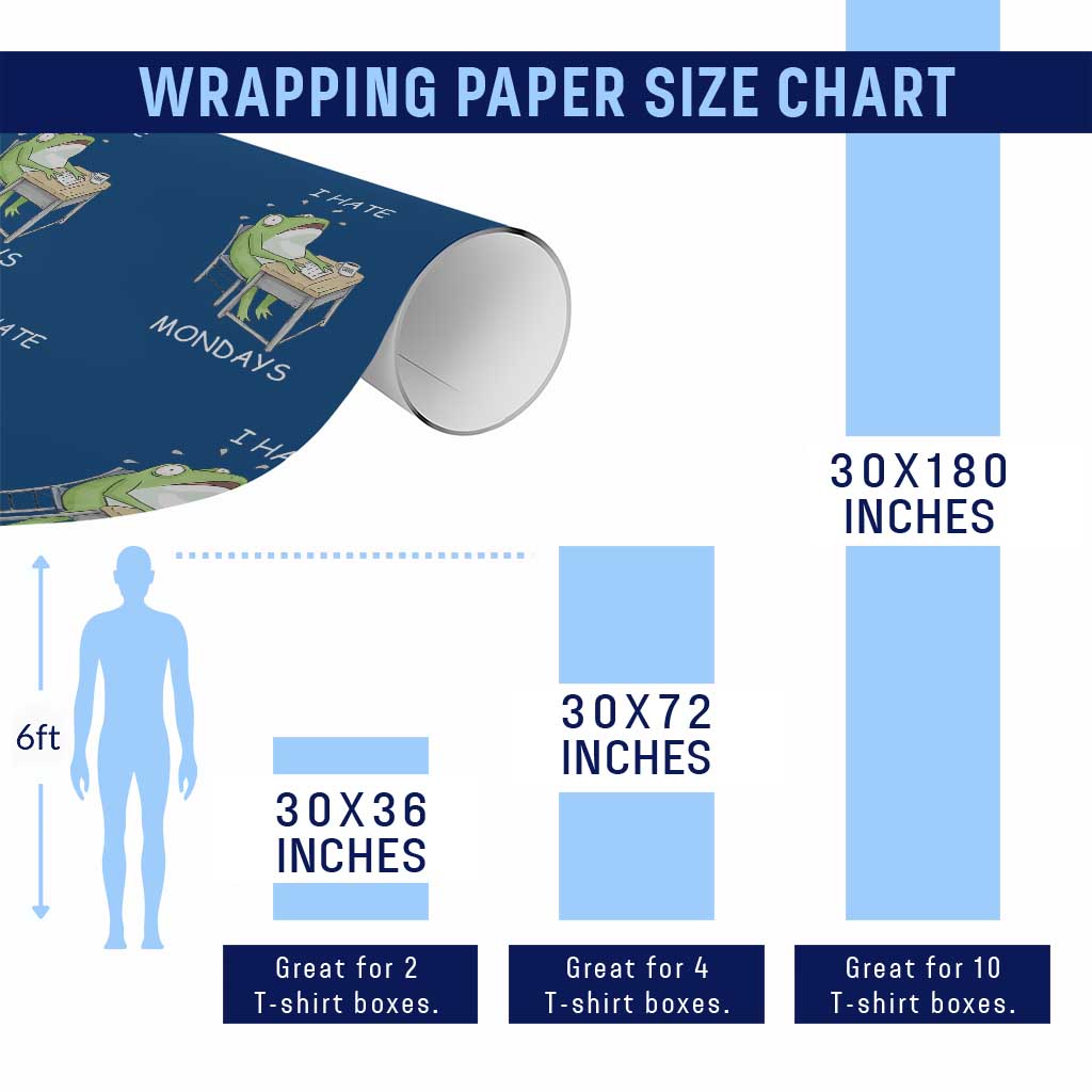 Funny Office Frog Wrapping Paper Roll I Hate Mondays TS12 Print Your Wear