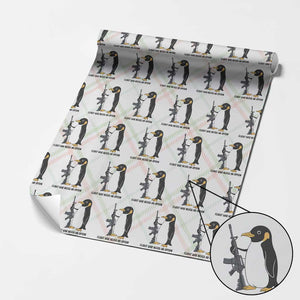 Funny Penguin Lover Gift Wrapping Paper Roll Flight Was Never An Option TS12 Christmas Plaid Print Your Wear