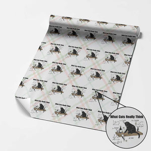 Funny Physics Cat Meme Wrapping Paper Roll What Cats Really Think TS12 Christmas Plaid Print Your Wear