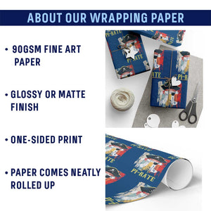 Funny Pi-rate Wrapping Paper Roll Pi Day Math Geek Pirate Lover TS02 Print Your Wear