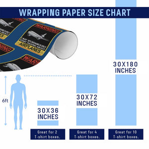 Funny Pilot Wrapping Paper Roll Warning May Spontaneously Talk About Airplanes TS14 Print Your Wear
