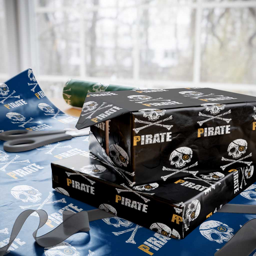 Funny Pirate Pi Cryptocurrency Wrapping Paper Roll Crypto Coins Blockchain Mining TS02 Black Print Your Wear