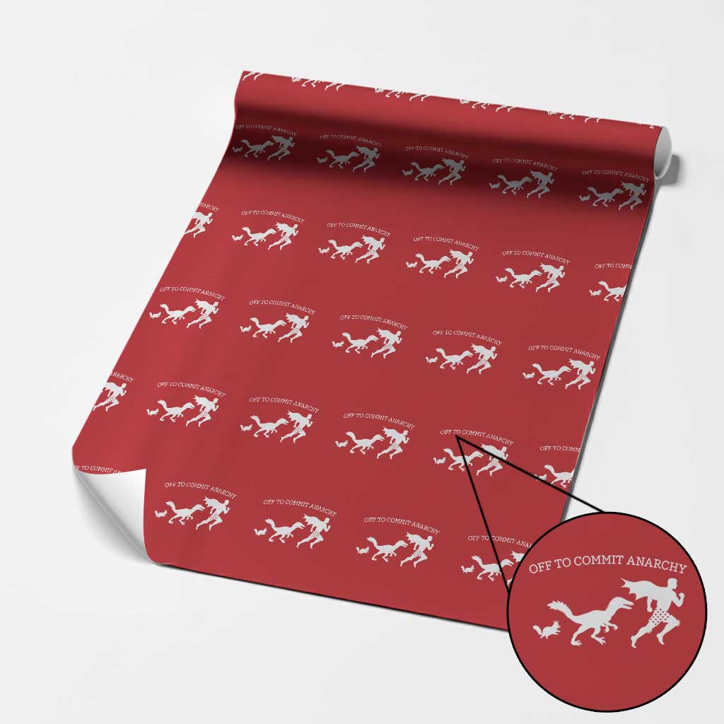 Funny Princess Cat Sci Fi Gift Wrapping Paper Roll Off To Commit Anarchy TS12 Red Print Your Wear