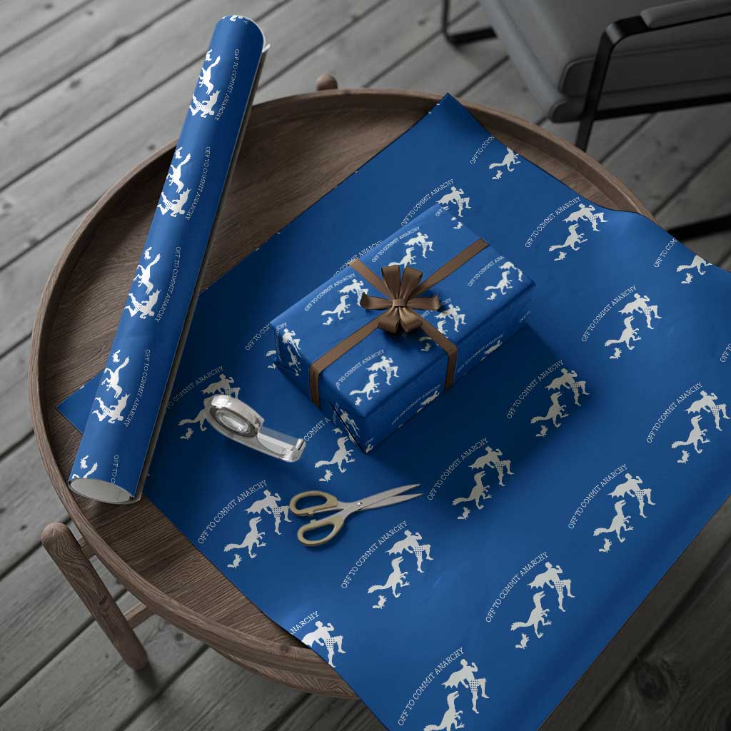 Funny Princess Cat Sci Fi Gift Wrapping Paper Roll Off To Commit Anarchy TS12 Blue Print Your Wear