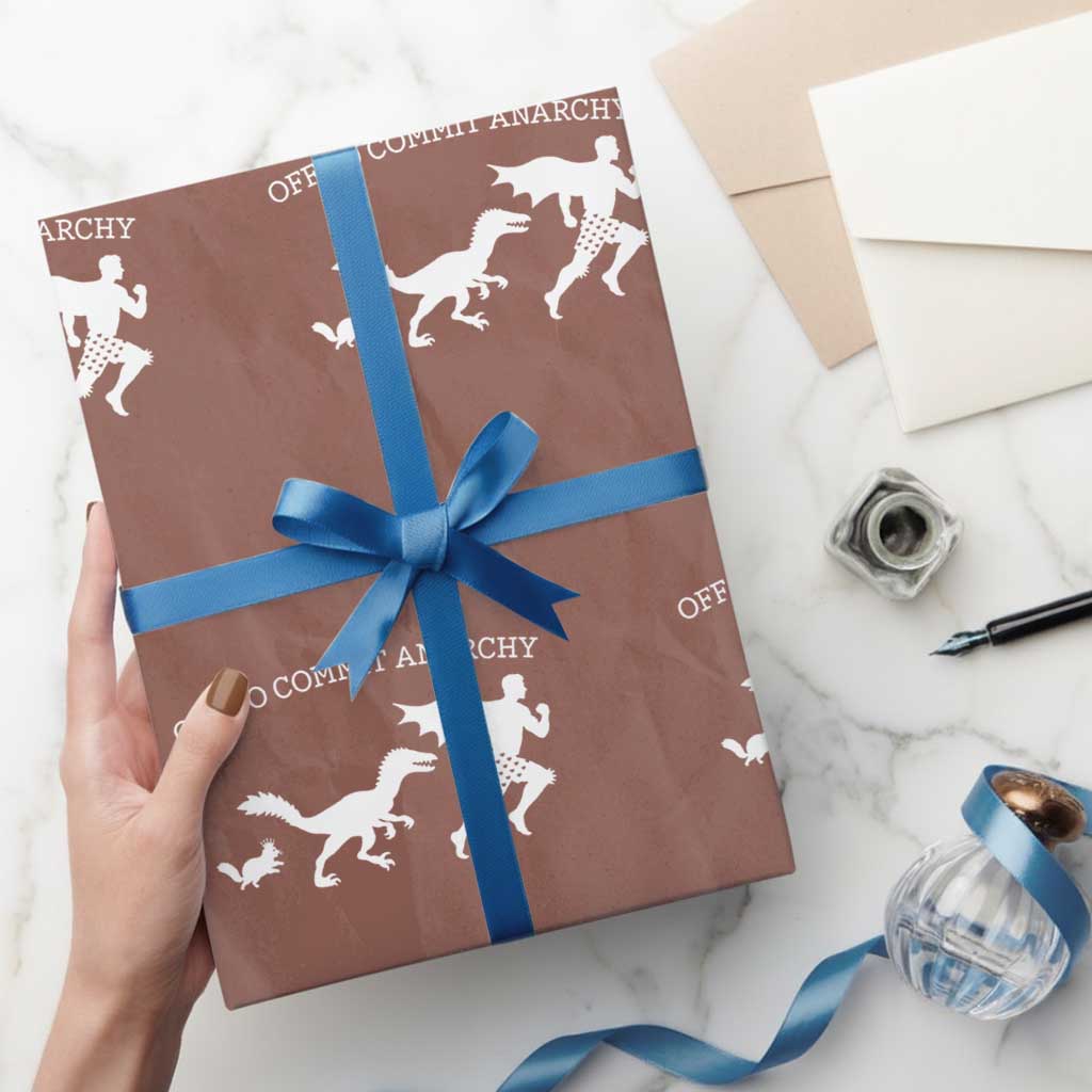 Funny Princess Cat Sci Fi Gift Wrapping Paper Roll Off To Commit Anarchy TS12 Mocha Print Your Wear