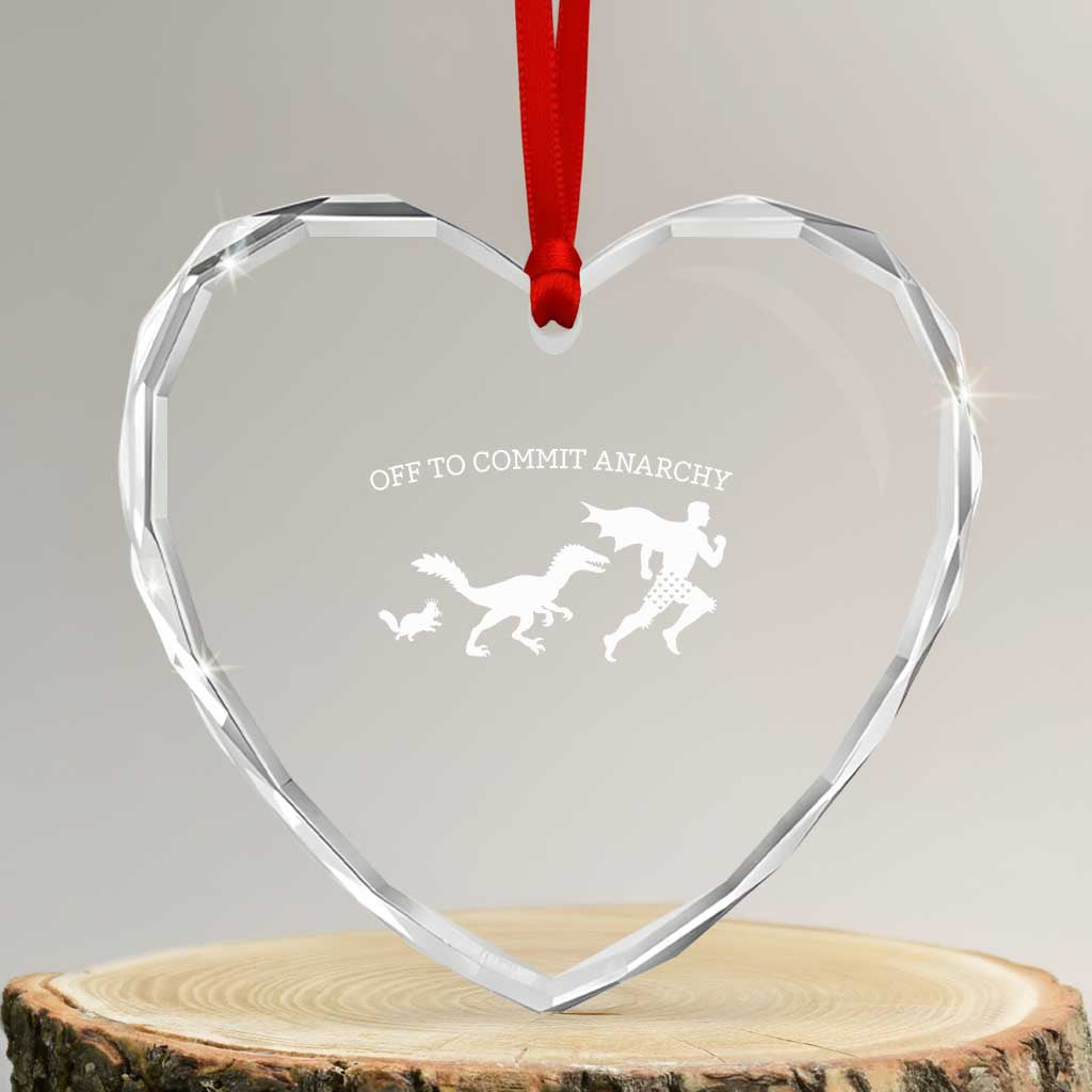 Funny Princess Cat Sci Fi Gift Heart Crystal Glass Ornament Off To Commit Anarchy TS12 Transparent Glass 3'' Heart Print Your Wear