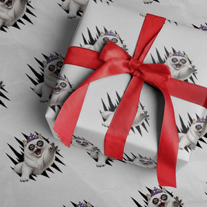 Funny Princess Cat With Featuring Scratch Effect Printed Wrapping Paper Roll This Is An Outrage TS12 White Print Your Wear