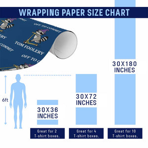 Funny Raccoon Scooter Meme Wrapping Paper Roll Off To Commit Tom Foolery TS14 Print Your Wear