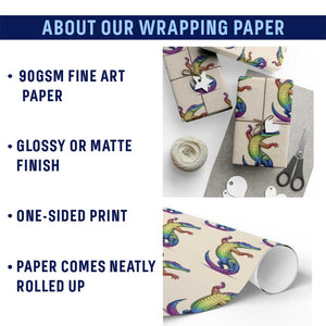 Funny Rainbow Gator LGBTQ Pride Support Wrapping Paper Roll TS12 Print Your Wear