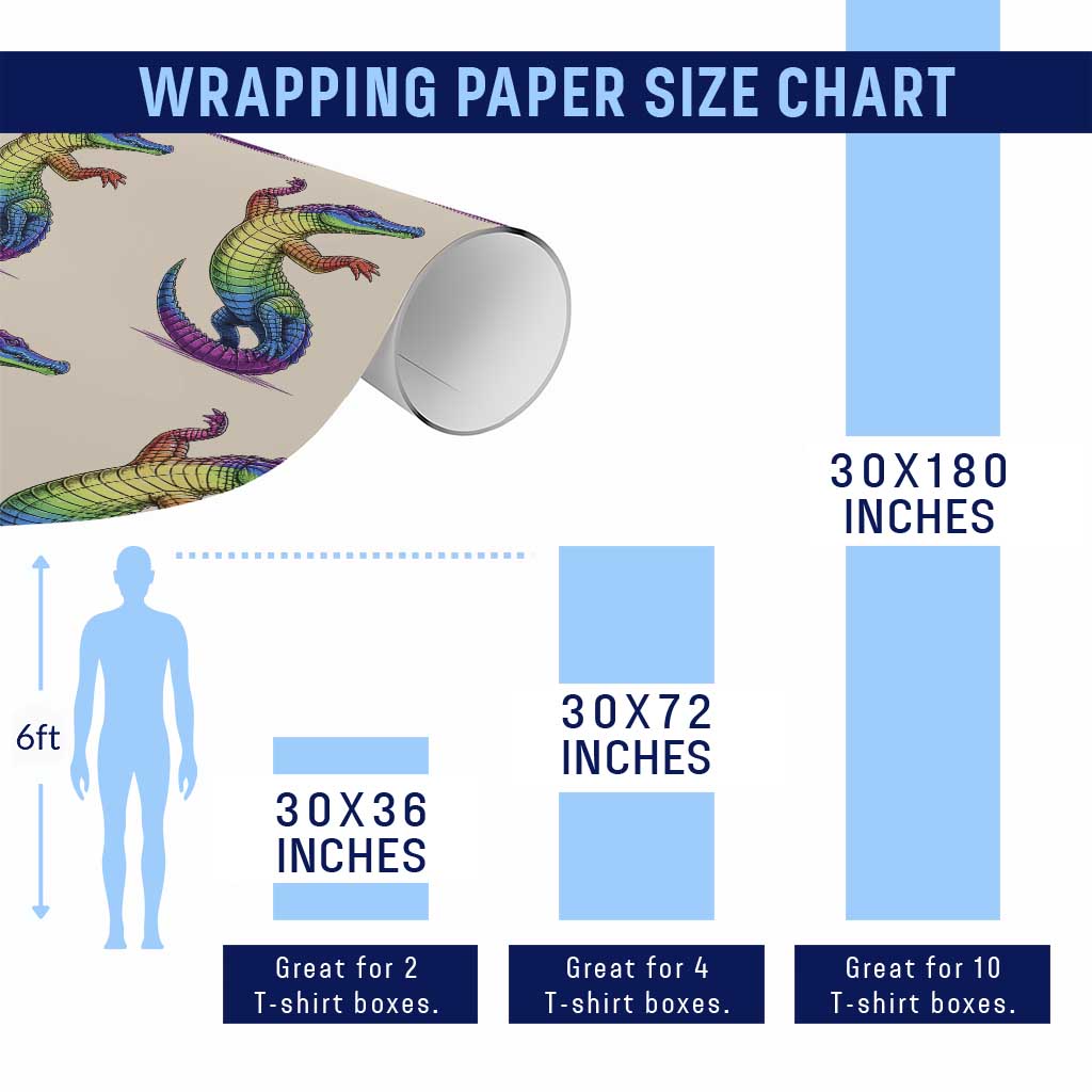Funny Rainbow Gator LGBTQ Pride Support Wrapping Paper Roll TS12 Print Your Wear
