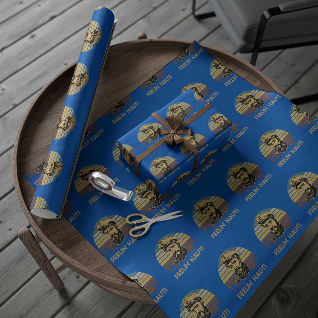 Funny Sailing Boating Wrapping Paper Roll Feelin Nauti TS14 Blue Print Your Wear