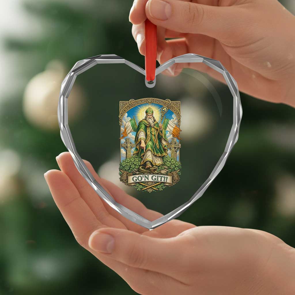 Funny Saint Patrick Go'n Git Snake Heart Crystal Glass Ornament St Patricks Day TS12 Print Your Wear