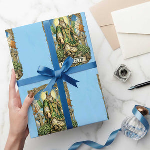 Funny Saint Patrick Go'n Git Snake Wrapping Paper Roll St Patricks Day TS12 Light Blue Print Your Wear