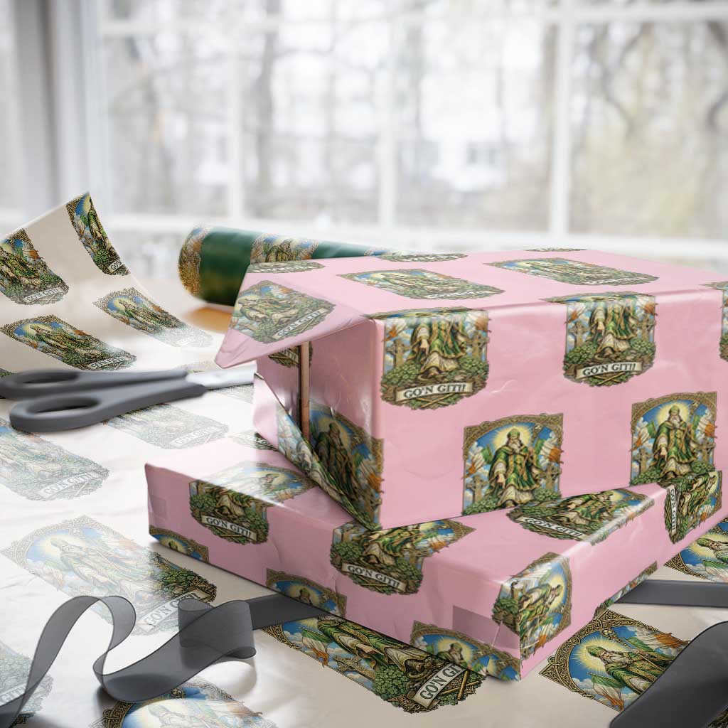 Funny Saint Patrick Go'n Git Snake Wrapping Paper Roll St Patricks Day TS12 Light Pink Print Your Wear