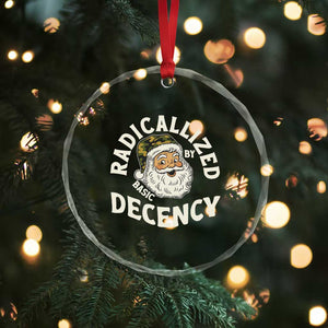 Funny Santa Camo Christmas Crystal Glass Ornament Radicalized By Basic Decency TS14 Print Your Wear