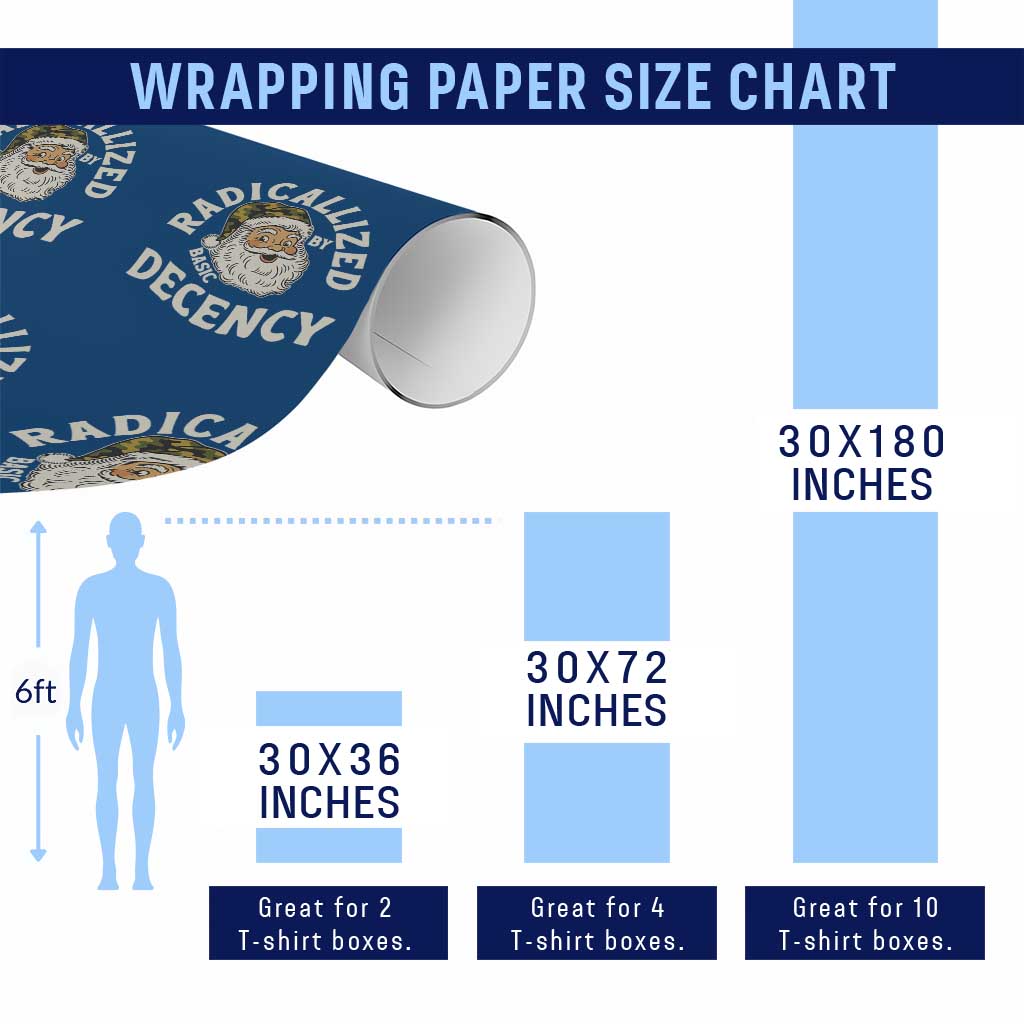 Funny Santa Camo Christmas Wrapping Paper Roll Radicalized By Basic Decency TS14 Print Your Wear