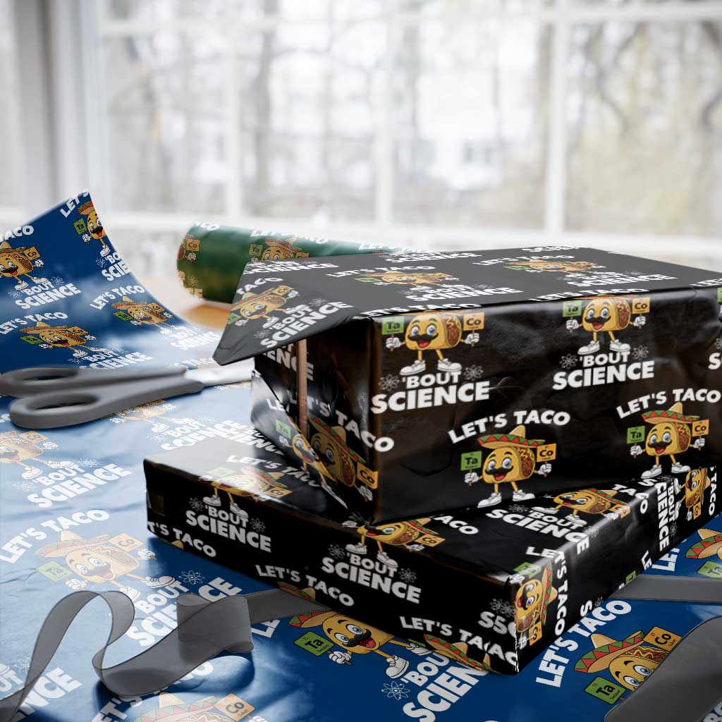 Funny Science Taco Pun Wrapping Paper Roll Let Is Taco Bout Science TS14 Black Print Your Wear