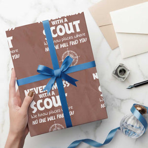 Funny Scout Wrapping Paper Roll Never Mess With A Scout Compass TS02 Mocha Print Your Wear