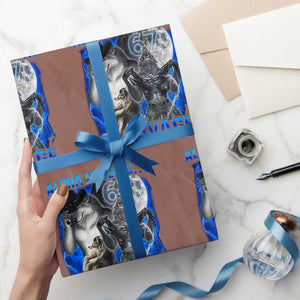 Funny Six Seven Alpha Wolf Wrapping Paper Roll Alpha Loading 67 Savage Wolves Moon Meme TS11 Mocha Print Your Wear