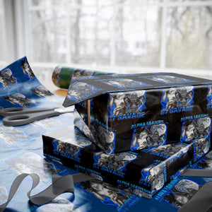 Funny Six Seven Alpha Wolf Wrapping Paper Roll Alpha Loading 67 Savage Wolves Moon Meme TS11 Black Print Your Wear