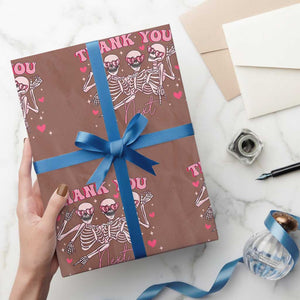 Funny Skeleton Anti Valentines Wrapping Paper Roll TS14 Mocha Print Your Wear