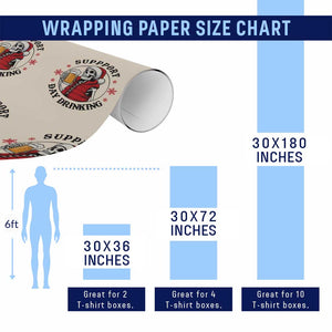 Funny Skeleton Beer Christmas Wrapping Paper Roll Support Day Drinking TS14 Print Your Wear