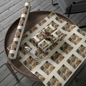 Funny Smoking And Drinking Doll Meme Wrapping Paper Roll Weekend Relaxation TS12 Beige Print Your Wear
