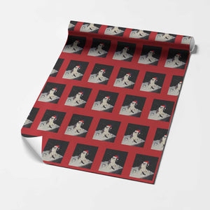 Funny Smoking Cat Xmas Meme Wrapping Paper Roll TS14 Red Print Your Wear