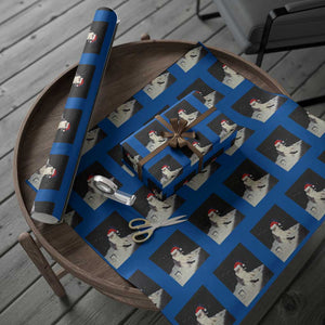Funny Smoking Cat Xmas Meme Wrapping Paper Roll TS14 Blue Print Your Wear